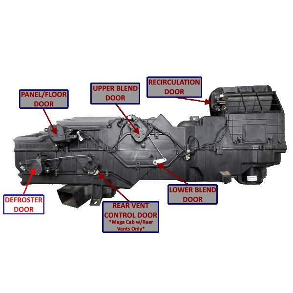 2002-2009 Cummins 5.9L/6.7L 3rd Gen Defroster Door w/ Cam Gear Mega Cab - Rear Vent Only (BLND-02-09-DD-MG) - Blend Door USA