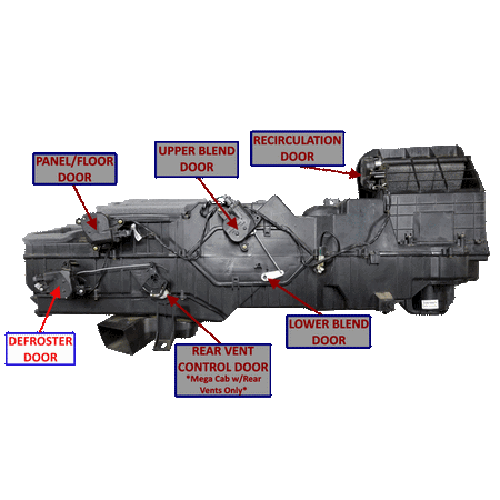 2002-2009 Cummins 5.9L/6.7L 3rd Gen Defroster Door w/ Cam Gear Mega Cab - Rear Vent Only (BLND-02-09-DD-MG) - Blend Door USA