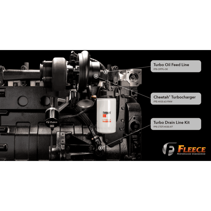 1994-2002 Cummins 5.9L 63mm FMW HX35 Cheetah Turbocharger (FPE-HX35-63-FMW) - Fleece Performance