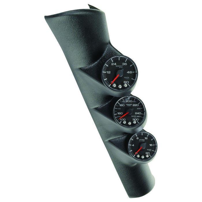 1998-2002 Cummins 5.9L Spek-Pro Black on Black Triple Gauge Kit w/ Speaker (P73000) - AutoMeter