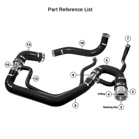 2006-2010 Duramax LLY/LBZ/LMM Performance Silicone Upper & Lower Coolant Hose Kit (119020200) - Pacific Performance Engineering