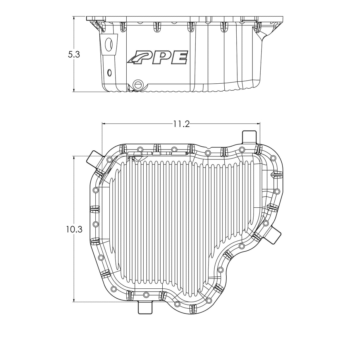 2011-2016 Duramax LML High Capacity Cast Aluminum Oil Pan (114052120) - Pacific Performance Engineering
