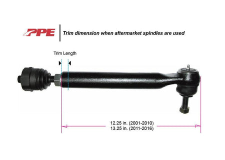 2011-2024 Duramax Stage 3 Forged Tie Rods (158031511) - Pacific Performance Engineering