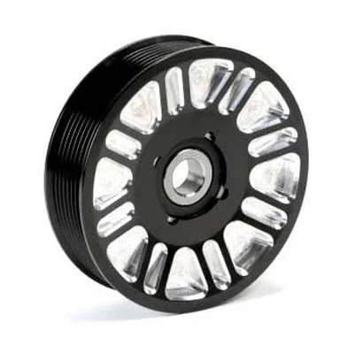 2003-2018 Cummins 5.9L/6.7L Upper Fan Pulley Idler Black Finish Contract Cut (FPE-34657-BLK-SPK)