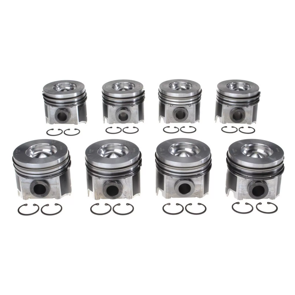 2003-2007 Powerstroke 6.0L Mahle Set of 8 Pistons w/ Rings - .020 (224-3503WR.020)