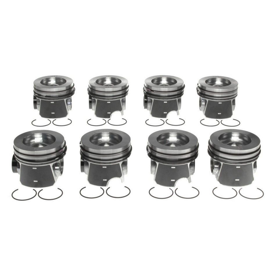 2008-2010 Powerstroke 6.4L Mahle Set of 8 Pistons w/ Rings - 0.25MM (224-3851WR-0.25MM)