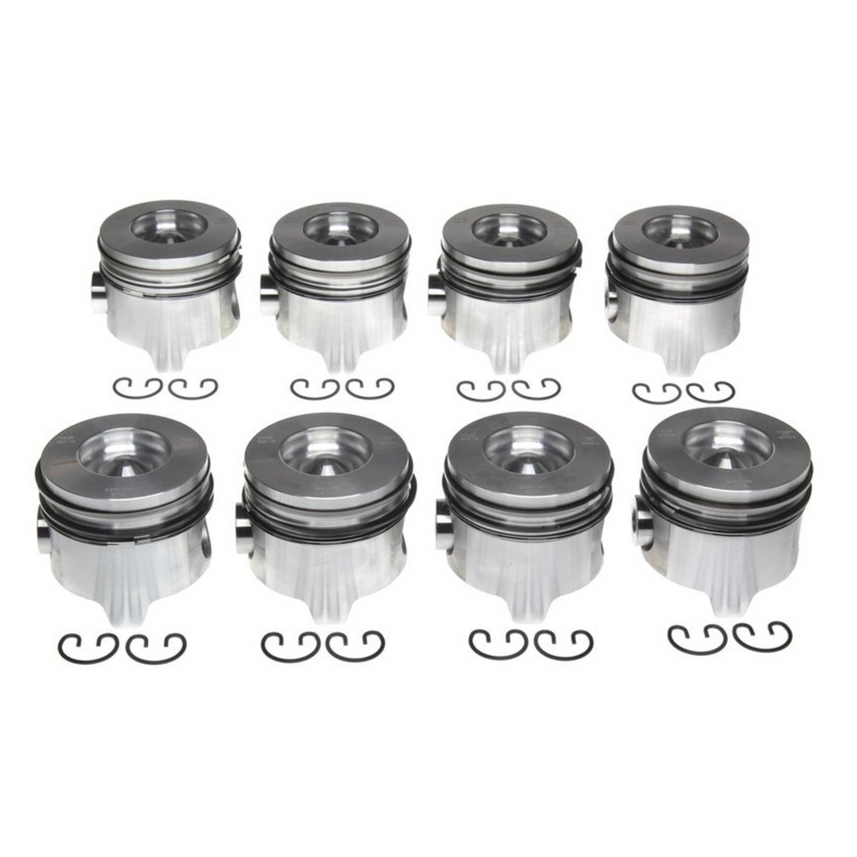 1994-2002 Powerstroke 7.3L Mahle Set of 8 Pistons w/ Rings - Standard (224-3163WR)