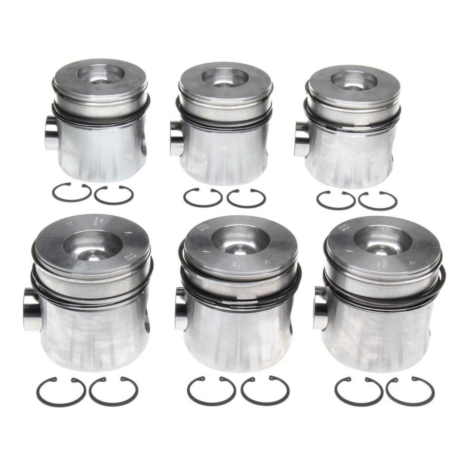 1994-1998 Cummins 5.9L Mahle Set of 6 Pistons w/ Rings - Standard - Top Ring 0.335" from Piston Top (224-3520WR)