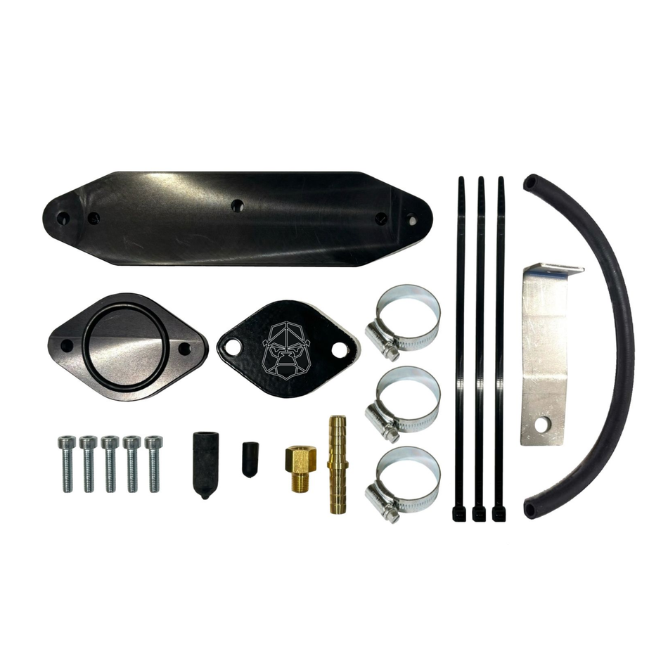 2011-2015 Powerstroke 6.7L Mel's EGR Cooler Delete Kit w/ Coolant Re-Route Hose for Factory Pyro (700003)