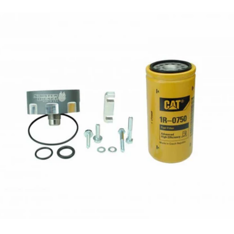 2001-2016 Duramax Sinister Diesel Grey CAT Fuel Filter Adapter (SDG-CAT-DMAX)