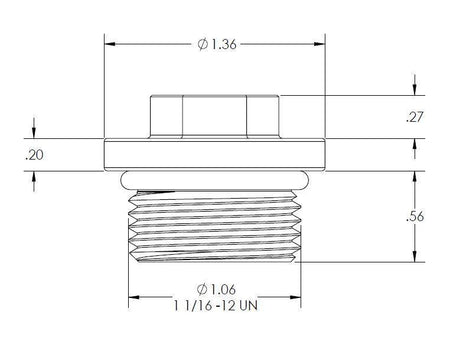 PPE Billet 304 Stainless Steel Magnet Equipped Drain Plug (128051001) - Pacific Performance Engineering
